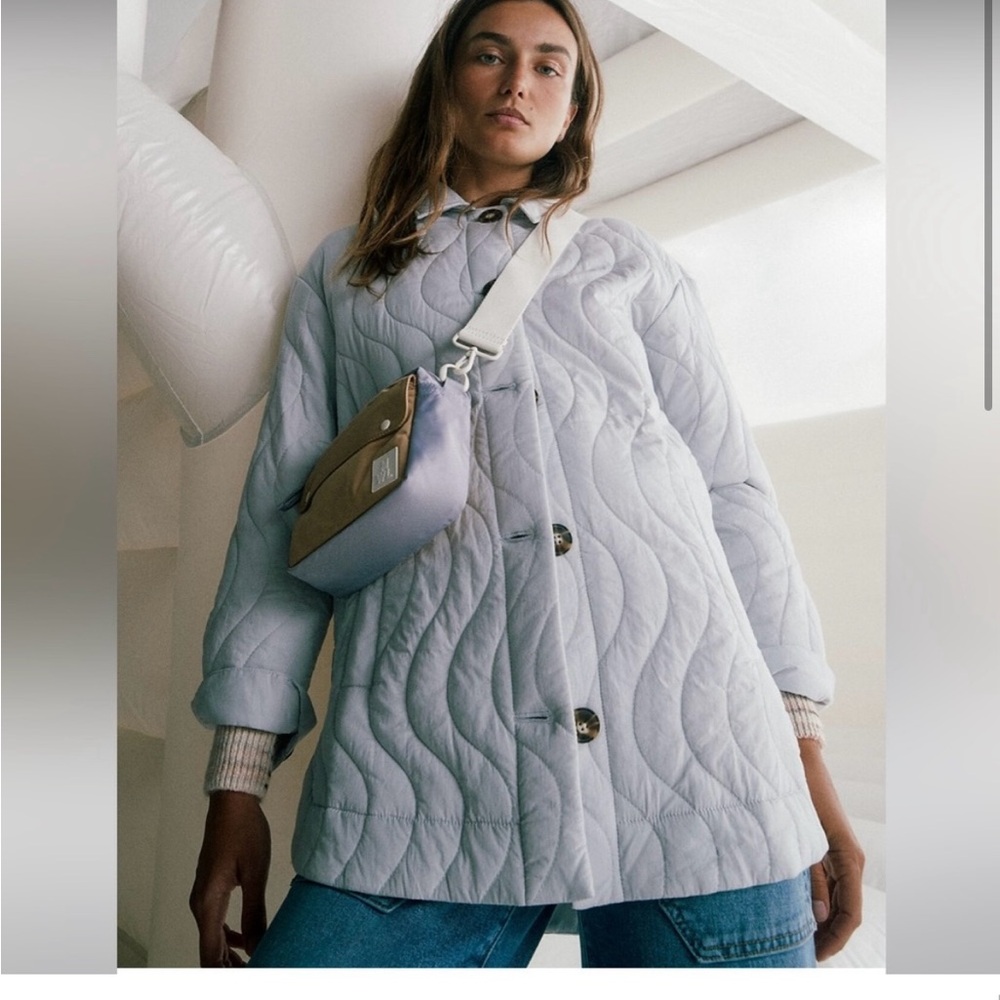 Madewell Quilted Belrose Shirt- Cool Fog